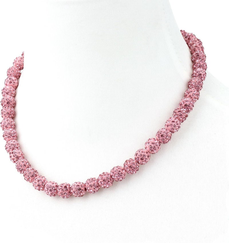Krfy Baseball Necklaces for Boys, Bling Rhinestone Beaded Necklaces for Women Men, Diamond Baseball Drip Necklace Ice Bead Necklaces Inspired Sports Jewelry, 17.7 Inches, Age：Over 8 Years Old - Image 1
